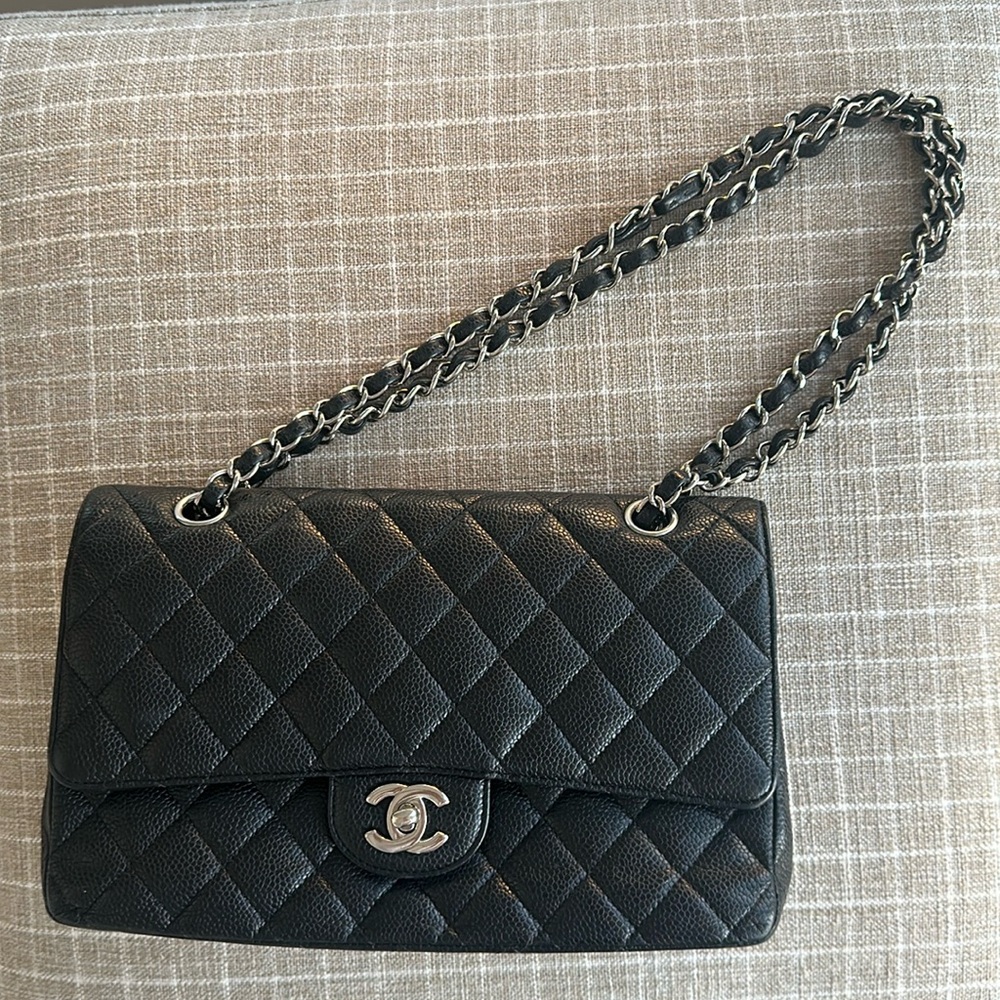 Chanel Caviar Leather Black Double Flap